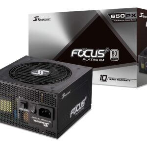Seasonic FOCUS Plus 650 Platinum SSR-650PX 650W 80+ Platinum ATX12V & EPS12V Full Modular 120mm FDB Fan Compact 140 mm Size Power Supply (Renewed)
