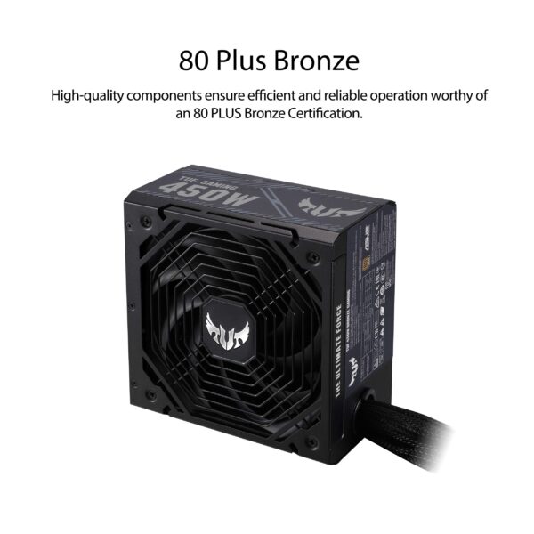 ASUS TUF GAMING 450W Bronze PSU, Power Supply(Axial-tech fan design, Dual Ball Fan Bearings, 0dB Technology, 80 PLUS Bronze Certification, 80cm 8-pin CPU Connector, 6-year Warranty) (Renewed) - Image 4