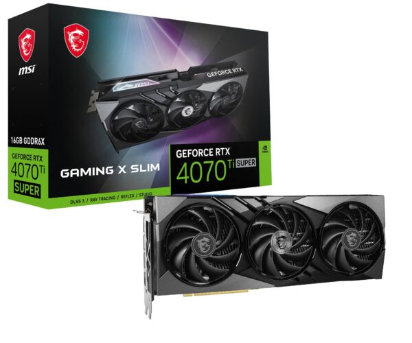 MSI Gaming RTX 4070 Ti Super 16G Gaming X Slim Graphics Card (NVIDIA RTX 4070 Ti Super, 256-Bit, Extreme Clock: 2685 MHz, 16GB GDRR6X 21 Gbps, HDMI/DP, Ada Lovelace Architecture)