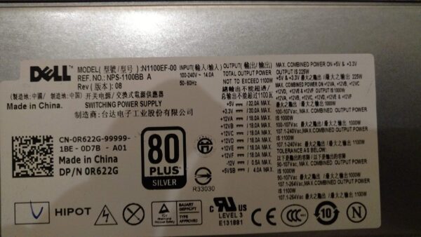 0R622G Dell 1100w T7500 Power Supply (Renewed) - Image 2
