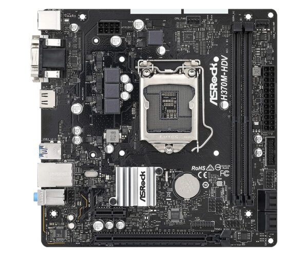 ASRock H370M-HDV LGA1151/ Intel H370/ DDR4/ SATA3&USB3.2/ Micro ATX Motherboard (Renewed) - Image 2