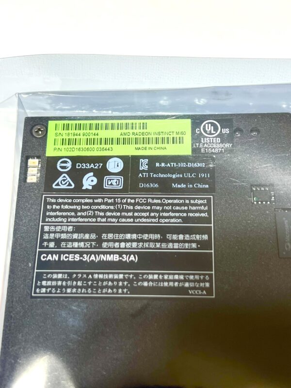 AMD Radeon Instinct MI60 32GB HBM2 300W AI/HPC/Compute Graphics Accellerator Card R5E88A (Renewed) - Image 4