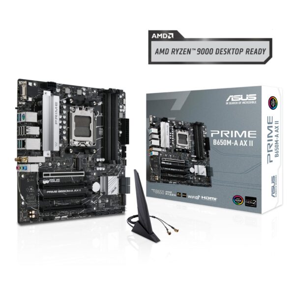 ASUS Prime B650M-A AX II AMD B650 AM5 Ryzen™ Desktop 9000 8000 & 7000 Micro-ATX mATX Motherboard, DDR5, PCIe 5.0 M.2, 2.5Gb LAN, Wi-Fi 6, DisplayPort, HDMI®, BIOS Flashback™ (Renewed) - Image 8