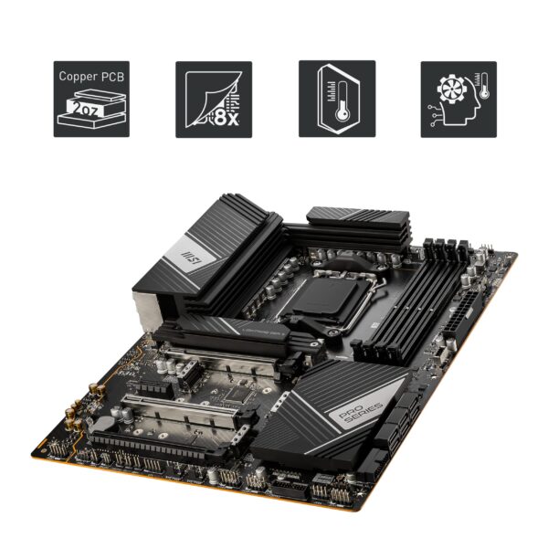 MSI PRO X670-P WiFi ProSeries Motherboard (AMD AM5, DDR5, PCIe 4.0, SATA 6Gb/s, M.2, USB 3.2 Gen 2, Wi-Fi 6E, HDMI/DP, ATX) (Renewed) - Image 4