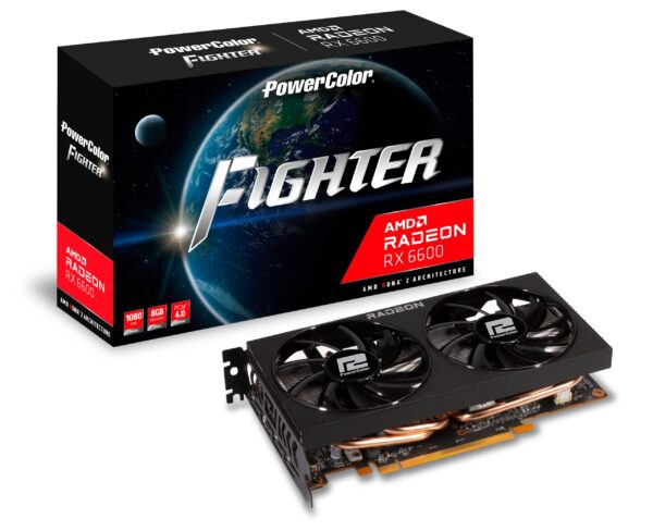 PowerColor Fighter AMD Radeon RX 6600 Graphics Card with 8GB GDDR6 Memory (Renewed)