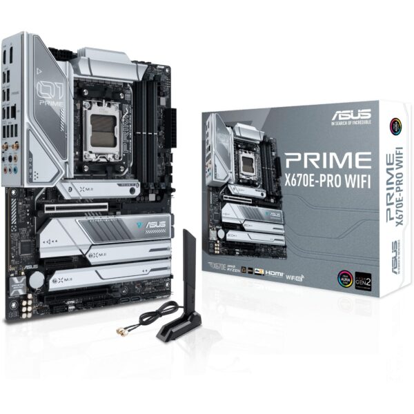 ASUS Prime X670E-PRO WiFi Socket AM5 (LGA 1718) Ryzen 7000 ATX Motherboard(PCIe® 5.0,DDR5,4X M.2 Slots, USB 3.2 Gen 2x2 Type-C®, USB4® Support, WiFi 6E, and 2.5G Ethernet) (Renewed) - Image 6