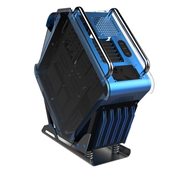 HOBBYT Rhombus All Aluminum Alloy Water-Cooling Game PC Case Mid-Tower Computer Case Supports BTX,ITX,microATX,ATX (Blue Case) - Image 4