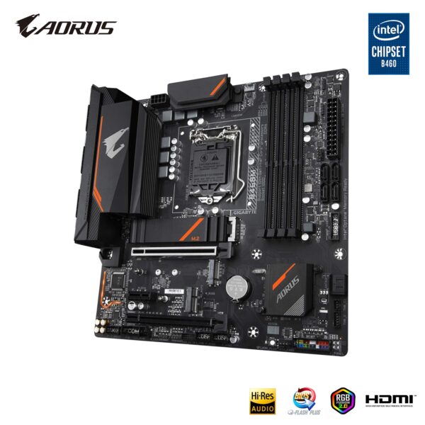 Gigabyte B460M AORUS PRO (LGA1200/Intel/B460/Micro ATX/Dual M.2/SATA 6Gb/s/USB 3.2 Gen 1/DDR4/Motherboard) (Renewed) - Image 4