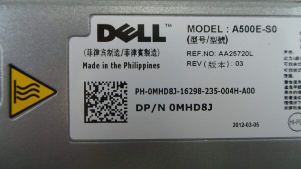 Dell 500W POWER SUPPLY FOR R410, MHD8J (FOR R410) (Certified Refurbished) - Image 5