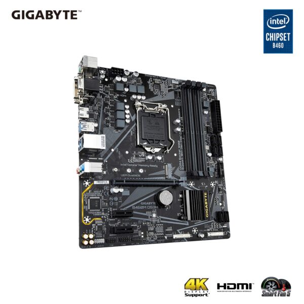 Gigabyte B460M DS3H (LGA1200/Intel/B460/Micro ATX/M.2/SATA 6Gb/s/USB 3.2 Gen 1/DDR4/Motherboard) (Renewed) - Image 3