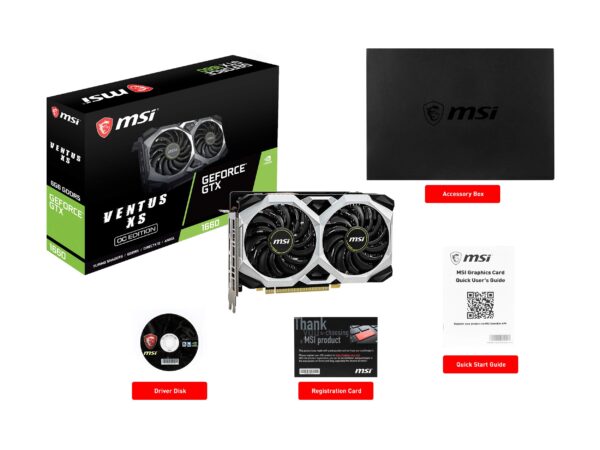 MSI GeForce GTX 1660 VENTUS XS 6G OC Gaming Graphics Card 192-Bit HDMI/DP 6GB GDRR5 HDCP Support DirectX 12 Dual Fan VR Ready OC, NVIDIA GPU Video Card for PC Gaming, Computer Graphics Cards (Renewed) - Image 8