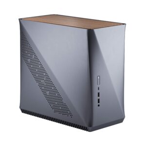 Fractal Design Era ITX Titanium Gray – Walnut Top Panel – Mini-ITX Computer Case – Small Form Factor – Water-Cooling Ready – USB Type-C - Aluminium