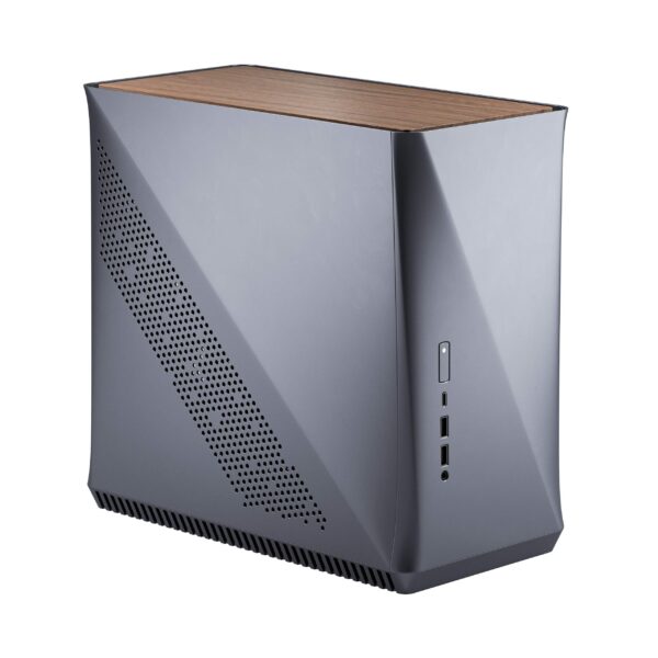 Fractal Design Era ITX Titanium Gray – Walnut Top Panel – Mini-ITX Computer Case – Small Form Factor – Water-Cooling Ready – USB Type-C - Aluminium