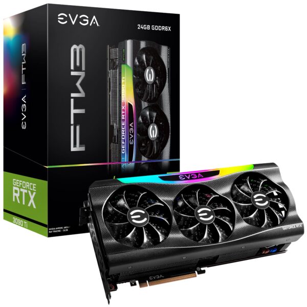 EVGA GeForce RTX 3090 Ti FTW3 Gaming, 24G-P5-4983-KR, 24GB GDDR6X, iCX3, ARGB LED, Backplate, Free eLeash (Renewed)