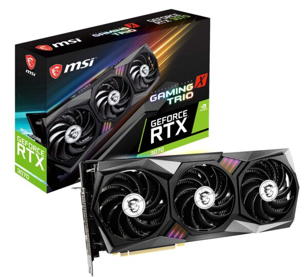 MSI GeForce RTX 3070 Gaming X Trio 8GB GDRR6 Graphics Card - 256-Bit HDMI/DP, Tri-Frozr 2 TORX Ampere Architecture, RGB OC NVIDIA GPU Video Card for PC Gaming, Computer Graphics Cards (Renewed)