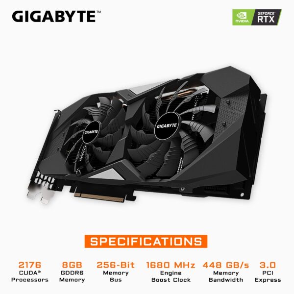Gigabyte GeForce RTX 2060 SUPER WINDFORCE OC 8G Graphics Card, 2X Windforce Fans, 8GB 256-bit GDDR6, GV-N206SWF2OC-8GD Video Card (Renewed) - Image 7