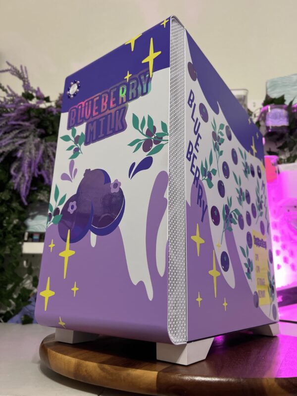 Blueberry Milk PC Case | Custom Blue PC Case - Anime-Inspired mATX Mini Tower | Blue Gaming Computer Case for Custom Builds | Blue PC Tower | Blue Gaming Setup - Image 3
