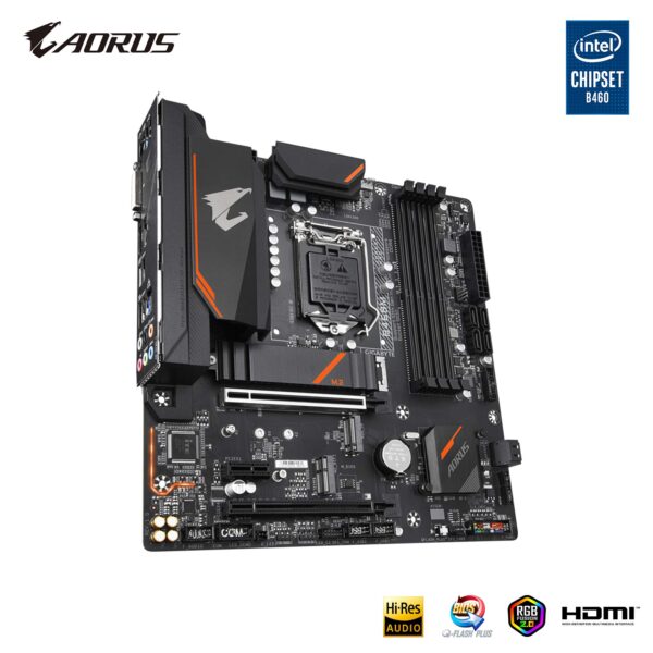 Gigabyte B460M AORUS PRO (LGA1200/Intel/B460/Micro ATX/Dual M.2/SATA 6Gb/s/USB 3.2 Gen 1/DDR4/Motherboard) (Renewed) - Image 3
