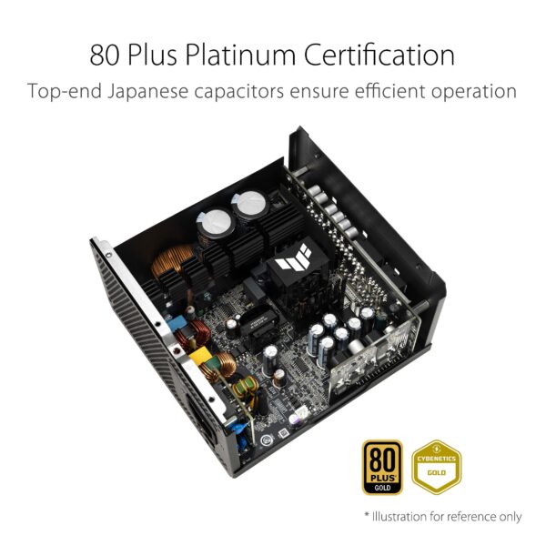 ASUS TUF Gaming 850W Gold (850 Watt, ATX 3.0 Compatible, Fully Modular Power Supply, 80+ Gold, Military-Grade Components, Dual Ball Bearing, Axial-tech Fan, PCB Coating, 10 Year Warranty) (Renewed) - Image 4