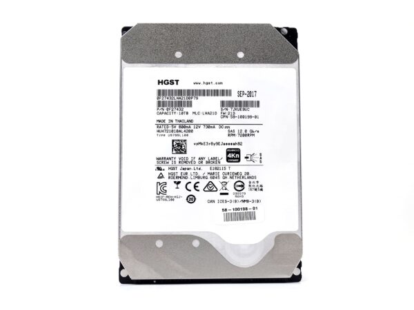 HGST 0F27432 Ultrastar He10 10TB 7.2K 12Gbps 4Kn SAS 3.5'' HDD Hard Drive (Renewed)
