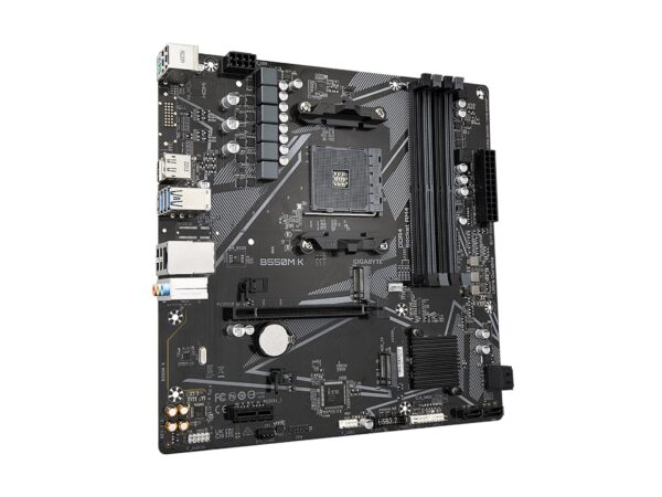 GIGABYTE B550M K (AM4/ AMD/ B550/ Micro-ATX/Dual M.2/ SATA 6Gb/s/USB 3.2 Gen 1/ Realtek GbE LAN/PCIe 4.0/ Motherboard) (Renewed) - Image 3