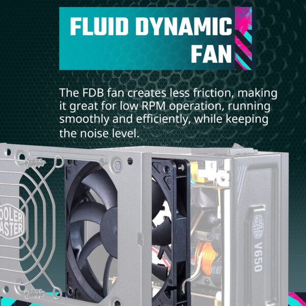 Cooler Master V650 SFX Gold Full Modular, 650W, 80+ Gold Efficiency, ATX Bracket Included, Quiet FDB Fan, SFX Form Factor, 10 Year Warranty (Renewed) - Image 7