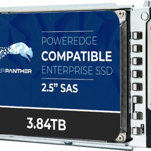 Water Panther 3.84TB SAS 12Gbps 2.5-inch x 15mm Enterprise SSD in 14G/15G/16G Tray Compatible with Dell PowerEdge Servers 0N85XX 0X8F87 R340 R640 R450 R650 C6600 NX440 T440 (Renewed)
