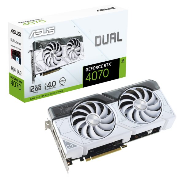 ASUS Geforce RTX 4070 Super OC 12GB White Graphic Card DUAL-RTX4070S-O12G-WHITE