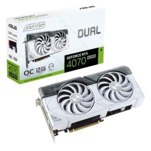 ASUS Geforce RTX 4070 Super OC 12GB White Graphic Card DUAL-RTX4070S-O12G-WHITE