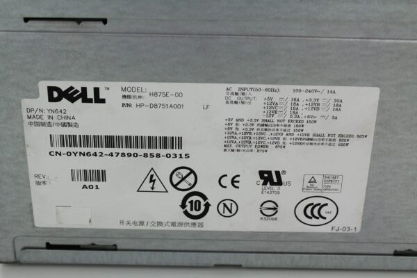 Dell Precision T5400 875W SWCH Workstation Power Supply N875E-00 GM869 YN642 (Renewed) - Image 4