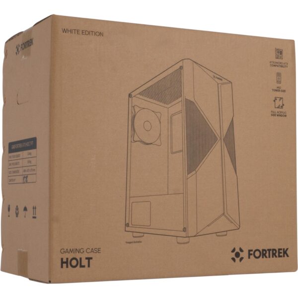 Holt Mid Tower RGB Gaming Cabinet White Fortrek - Image 9
