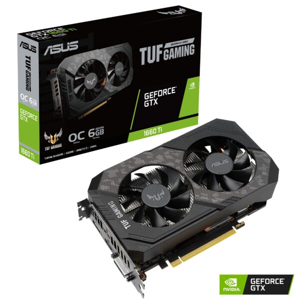ASUS TUF Gaming NVIDIA GeForce GTX 1660 Ti EVO OC Edition Graphics Card (PCIe 3.0, 6GB GDDR6, HDMI 2.0b, DisplayPort 1.4, Space-Grade Lubricant, Compact Design, GPU Tweak II) (Renewed) - Image 2
