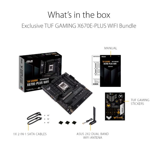 ASUS TUF Gaming X670E-PLUS WiFi 6E Socket AM5 (LGA 1718) Ryzen 7000 ATX Gaming Motherboard(16 Power Stages, PCIe® 5.0, DDR5 Memory, Four M.2 Slots,2.5 Gb LAN,USB 4, Aura RGB Lighting) (Renewed) - Image 6