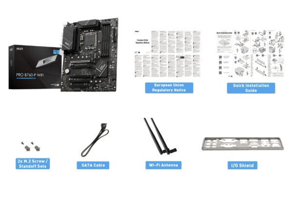 MSI PRO B760-P WiFi ProSeries Motherboard (Supports 12th/13th Gen Intel Processors, LGA 1700, DDR5, PCIe 4.0, M.2, 2.5Gbps LAN, USB 3.2 Gen2, Wi-Fi 6E, ATX) (Renewed) - Image 7