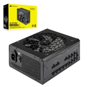 Corsair RM1000x Shift Fully Modular ATX Power Supply - Modular Side Interface - ATX 3.0 & PCIe 5.0 Compliant - Zero RPM Fan Mode - 105°C-Rated Capacitors - 80 Plus Gold Efficiency - Black (Renewed)