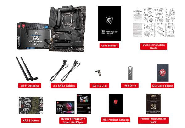MSI MAG Z690 Tomahawk WiFi Gaming Computer Motherboard (ATX, 12th Gen Intel Core, LGA 1700 Socket, DDR5, PCIe 5, 2.5G LAN, M.2 Slots, Wi-Fi 6E) Intel PC Motherboards (Renewed) - Image 7