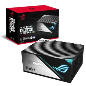 ASUS ROG Thor 1000W Platinum II Fully Modular Power Supply (1000 Watt, 80+ Platinum, Lambda A++ Certified, ROG Heatsinks, 135mm PWM Fan, 0dB Mode, OLED Panel, Sleeved Cables, Aura Sync) (Renewed)