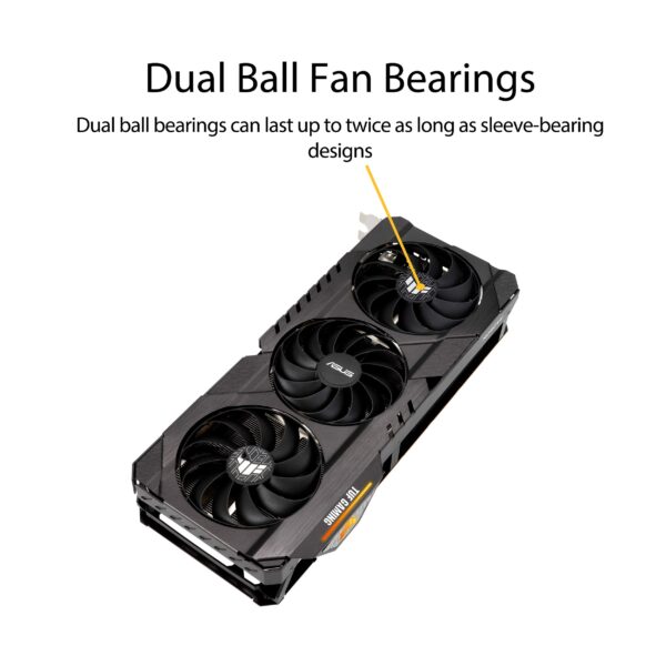 ASUS TUF Gaming AMD Radeon RX 6800 OC Edition Graphics Card (PCIe 4.0, 16GB GDDR6, HDMI 2.1, DisplayPort 1.4a, Dual Ball Fan Bearings, All-Aluminum Shroud, Reinforced Frame, GPU Tweak II) (Renewed) - Image 4