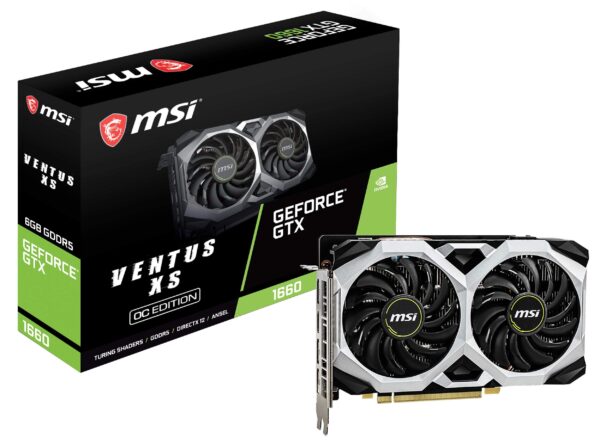 MSI GeForce GTX 1660 VENTUS XS 6G OC Gaming Graphics Card 192-Bit HDMI/DP 6GB GDRR5 HDCP Support DirectX 12 Dual Fan VR Ready OC, NVIDIA GPU Video Card for PC Gaming, Computer Graphics Cards (Renewed)