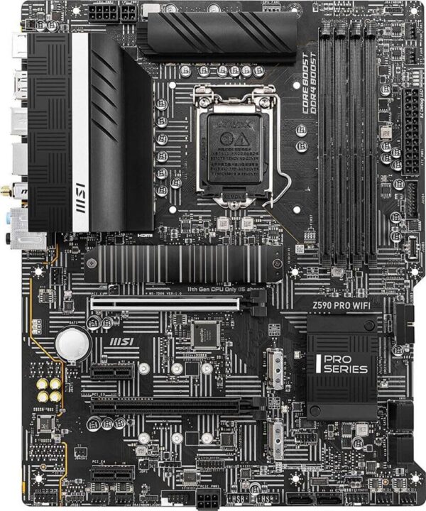 MSI Z590 PRO WiFi ProSeries PC Gaming Motherboard (ATX, 11th/10th Gen Intel Core, LGA 1200 Socket, DDR4, PCIe 4, M.2 Slots, USB 3.2 Gen 2, 2.5G LAN, DP/HDMI, Wi-Fi 6E) (Renewed) - Image 8