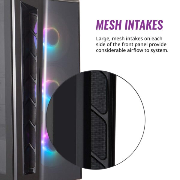 Cooler Master MasterBox MB520 ARGB - ATX PC Case with Tinted Front Panel, 3 x 120mm Pre-Installed Fans, Glass Side Panel, Flexible Air Flow Configurations - ARGB - Image 4
