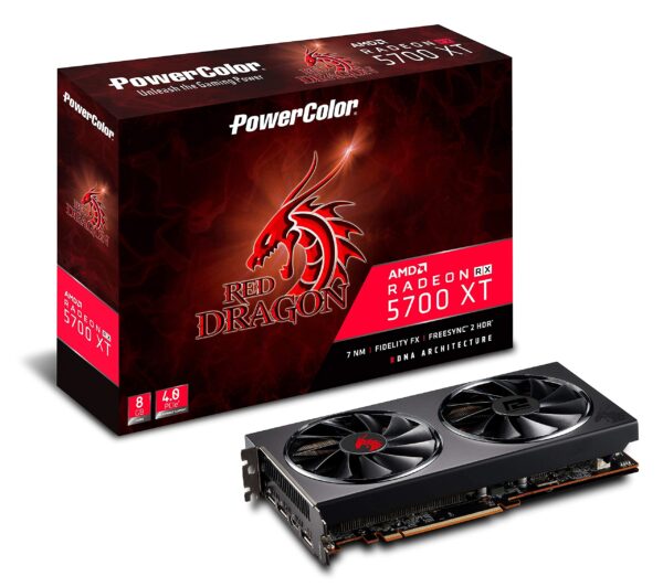 PowerColor Red Dragon AMD Radeon RX 5700 XT 8GB AXRX 5700XT 8GBD6-3DHR/OC (Renewed)
