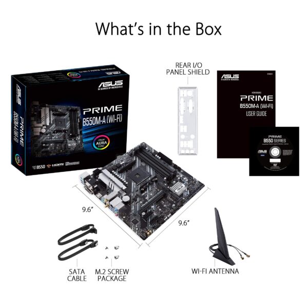 ASUS Prime B550M-A WiFi AMD AM4 Zen 3 Ryzen 5000 & 3rd Gen Ryzen Micro ATX Motherboard (PCIe 4.0, WiFi 6, 1Gb LAN, HDMI 2.1/D-Sub, 4K@60HZ, Addressable Gen 2 RGB Header and Aura Sync) (Renewed) - Image 7