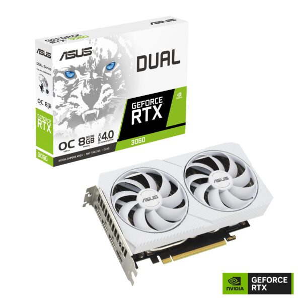 Asus Dual GeForce RTX™ 3060 White OC Edition 8GB GDDR6 (PCIe 4.0, 8GB GDDR6, HDMI 2.1, DisplayPort 1.4a) (Renewed) - Image 2