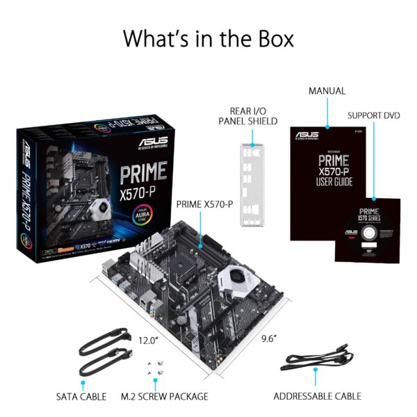 Asus Prime X570-P Ryzen 3 AM4 with PCIe Gen4, Dual M.2 HDMI, SATA 6GB/s USB 3.2 Gen 2 ATX Motherboard (Renewed) - Image 6