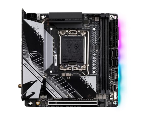 GIGABYTE B760I AORUS PRO DDR4 (LGA 1700/ Intel/ B760/ Mini-ITX/ DDR4/ Dual M.2/ PCIe 4.0/ USB 3.2 Gen2X2 Type-C/WiFi 6/ Intel 2.5GbE LAN/Q-Flash Plus/Motherboard) (Renewed) - Image 2