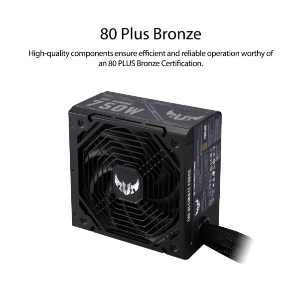 ASUS TUF GAMING 750W Bronze PSU, Power Supply(Axial-tech fan design, Dual Ball Fan Bearings, 0dB Technology, 80 PLUS Bronze Certification, 80cm 8-pin CPU Connector, 6-year Warranty) (Renewed) - Image 4