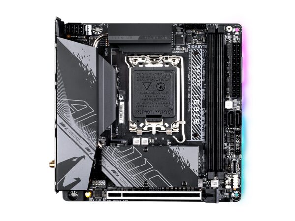 GIGABYTE B760I AORUS PRO (LGA 1700/ Intel/ B760/ Mini-ITX/ DDR5/ Dual M.2/ PCIe 4.0/ USB 3.2 Gen2X2 Type-C/WiFi 6E/ Intel 2.5GbE LAN/Q-Flash Plus/Motherboard) (Renewed) - Image 2