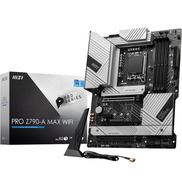 MSI PRO Z790-A MAX WiFi ProSeries Motherboard (Supports 12th/13th/14th Gen Intel Processors, LGA 1700, DDR5, PCIe 5.0, M.2, 2.5Gbps LAN, USB 3.2 Gen2, Wi-Fi 7, ATX) (Renewed)