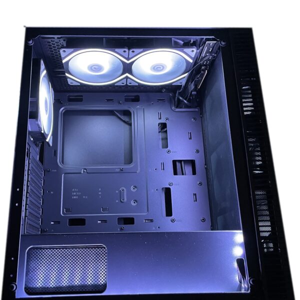 SaharaGaming P44M Mesh & Tempered Glass case is with 4 x Pirate Eye Modular 12cm Fans & Universal Fan hub (White Pirate Eye Fans) - Image 3